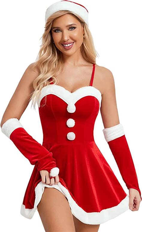 Avidlove Women S Christmas Dress Santa Clause Costume Outfit Casual