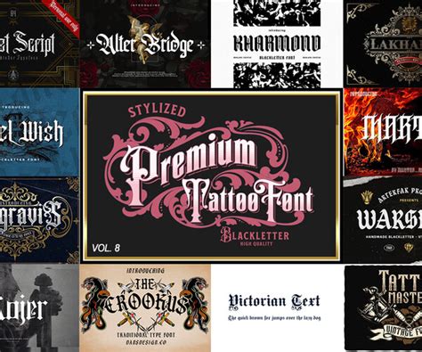 ArtStation - 12 Premium Tattoo Font Bundle 8, Custom tatoos design ...