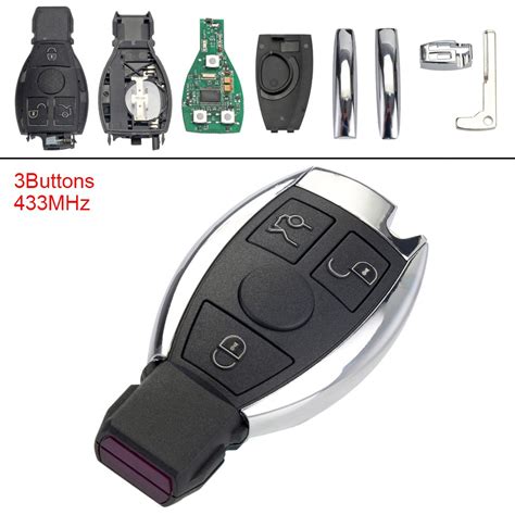 433MHz 3 Buttons Keyless Uncut Flip Remote Key Fob For Mercedes Benz