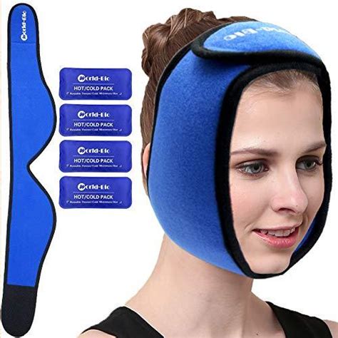 Face Ice Pack Wrap For Jaw Head And Chin Pain 4 Reusable Hot Cold Gel Packs F Cold Hot