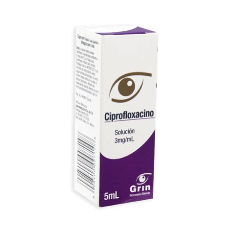 CIPROFLOXACINO 3MG ML FRASCO CON 5ML GOTAS OFTALMICAS 45 OFF