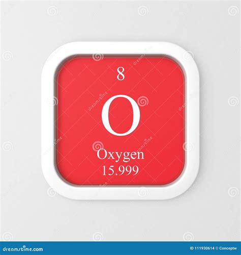 Oxygen Symbol. Sign Oxygen With Atomic Number And Atomic Weight. O ...