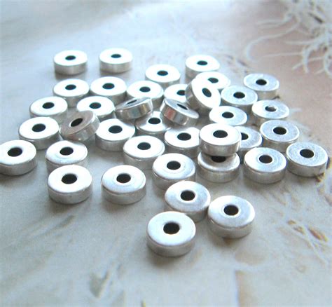 10 Spacer Metal Discs Silver Plated 6 X 2 Mm Metal Spacer Etsy