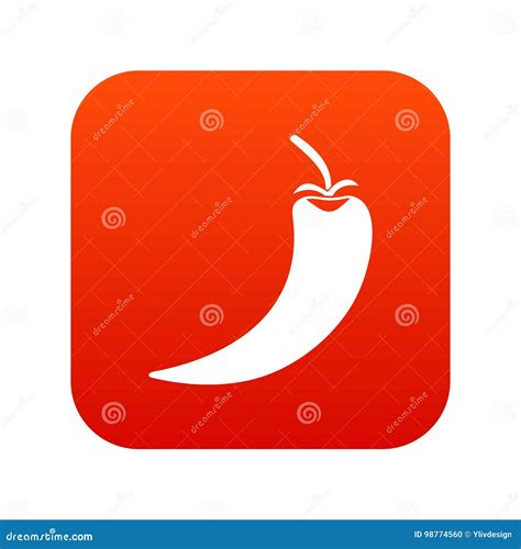 Hot Chili Pepper Icon Digital Red Stock Vector Illustration Of Food Mexican