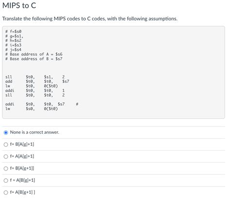 Solved Translate The Following MIPS Codes To C Codes With Chegg