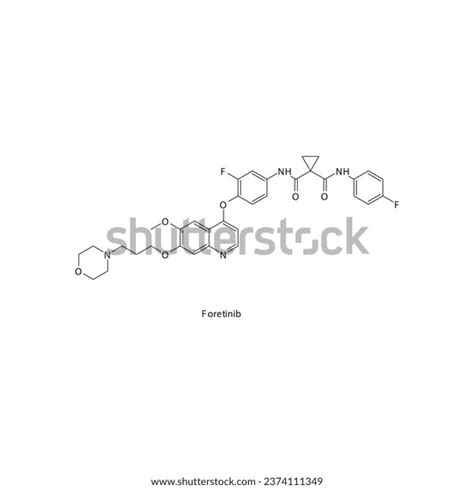 Foretinib Flat Skeletal Molecular Structure Tyrosine Stock Vector ...