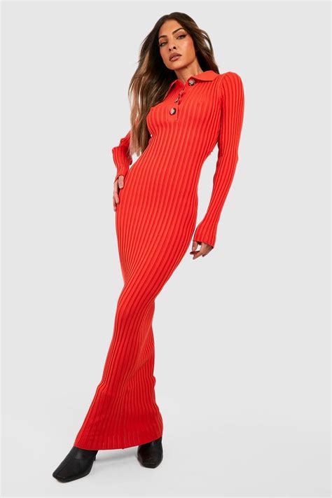 Two Tone Wide Rib Knitted Maxi Dress Boohoo