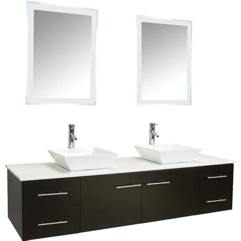 Eviva Totti Wave 60 Wall Mounted Double Bathroom Vanity Set Perigold