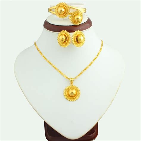 Wedding Jewelry Sets 18k Real Gold Plated Earring/bracelet/necklace ...