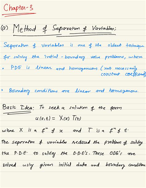 Method Of Seperation Of Variables Engineering Athematics Studocu