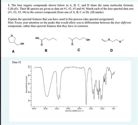 Solved The Four Organic Compounds Shown Below As A B C And D Share