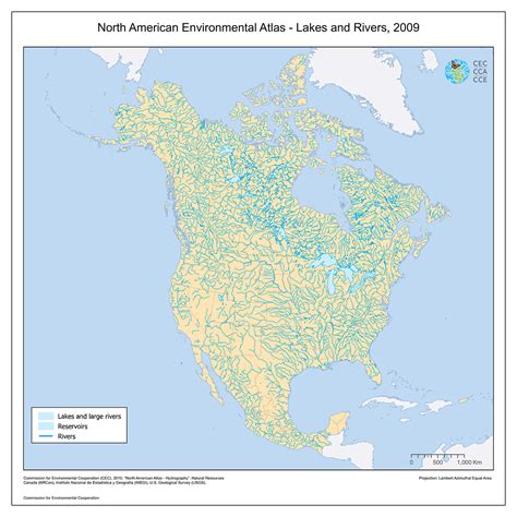 Map Of North America With Rivers - Viole Jesselyn