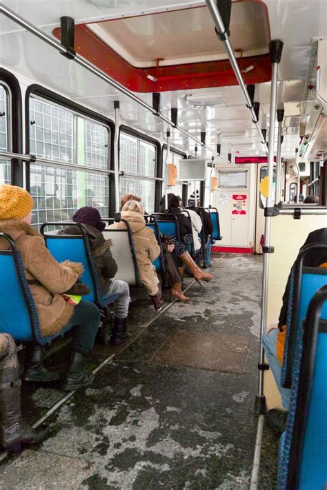 Inside tram. editorial image. Image of poland, typical - 28708165