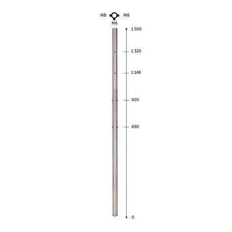 Poteau Mm Interm Diaire Taraud M M Montage C Ble Et Verre Inox