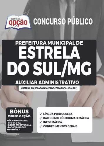 Apostila Estrela Do Sul Mg Auxiliar Administrativo Frete Gr Tis