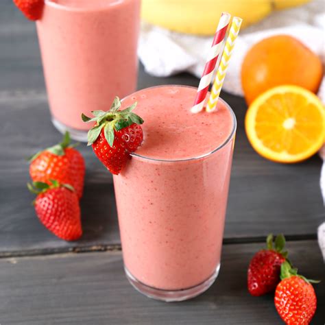 Strawberry Banana Orange Power Smoothie The Busy Baker