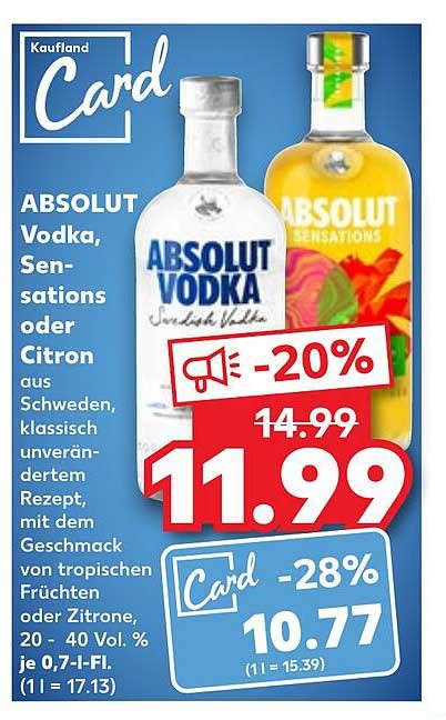 Absolut Vodka Angebot Bei Kaufland Prospekte De