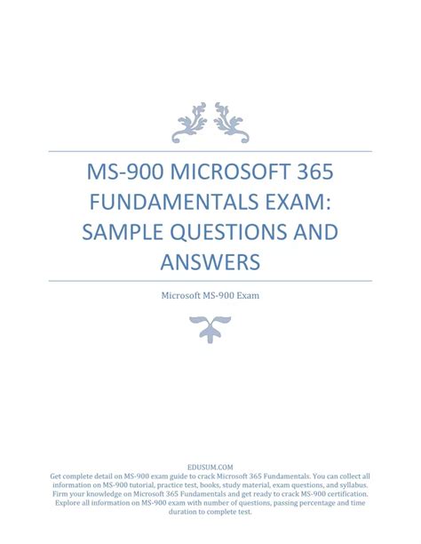 Ppt Ms 900 Microsoft 365 Fundamentals Exam Sample Questions And Answers Powerpoint