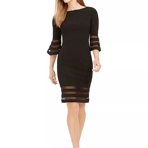 Calvin Klein Petite Illusion Trim Sheath Dress Gem