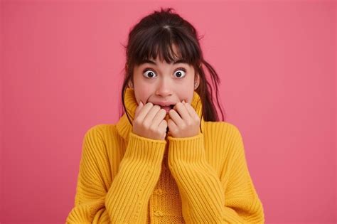 Ragazza Adolescente Latina Nervosa E Che Si Morde Le Unghie In Studio Con Oops Reazione Ai