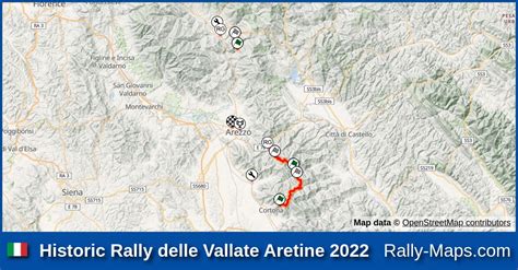 Streckenverlauf Historic Rally Delle Vallate Aretine Cir Auto