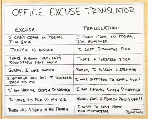 Excuses excuses : funny