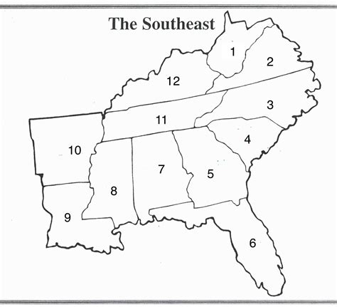 Southeast Region States And Capitals Worksheets