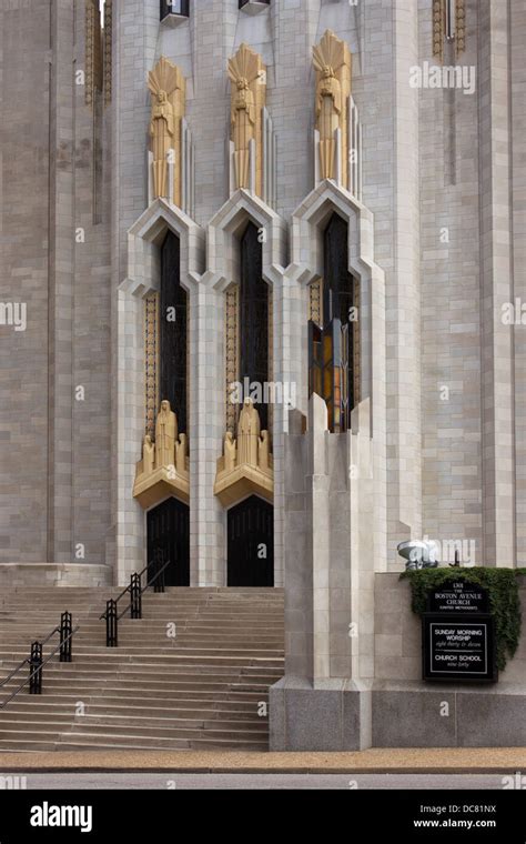 Entrance To Boston Ave United Methodist Church In Downtown Tulsa