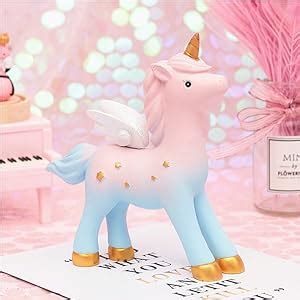 Izoel Unicorn Cake Topper Birthday Decoration Pink Hairball Arch