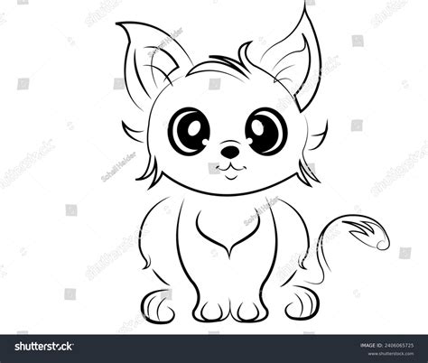 cute cat  drawing vector art stock vector royalty