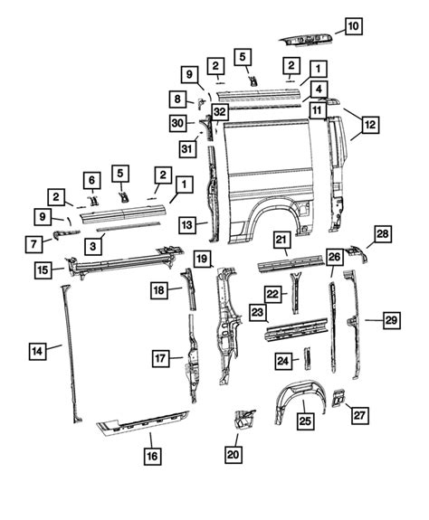 2014 2024 Ram C Pillar Reinforcement 68167624AA Mopar EStore