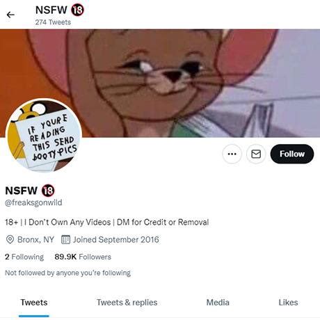 Freaks Gone Wild 265 Twitter Porn Accounts Like Twitter
