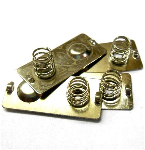 L11341 Aa Battery Holder Connector Terminal And Spring Silver X 4