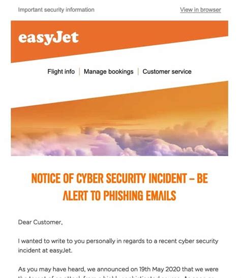 Easyjets Breach Notification Email To Customers A Closer Look