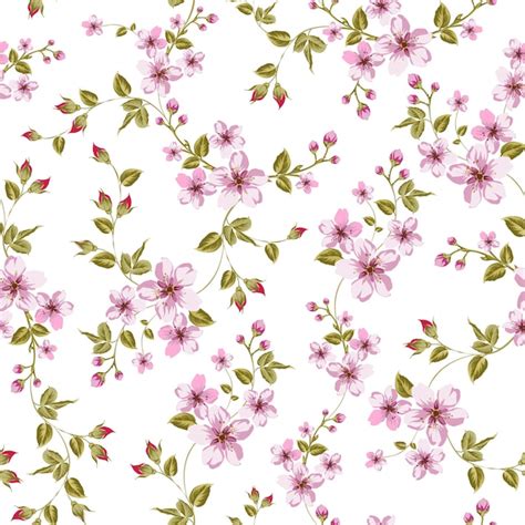 Free Vector Blooming Sakura Seamless Pattern