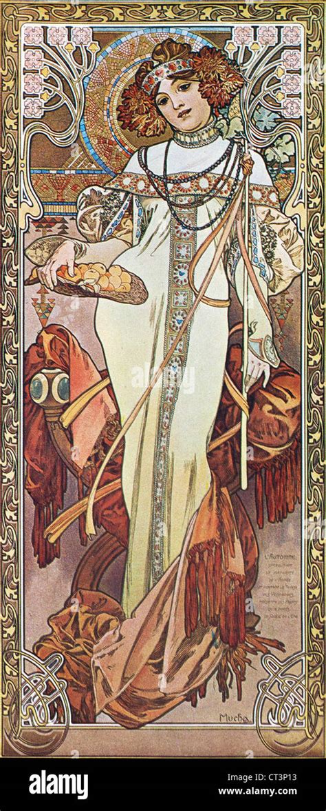 Alphonse Mucha Alfons Maria 1860 1939 mujer con frutas Fotografía