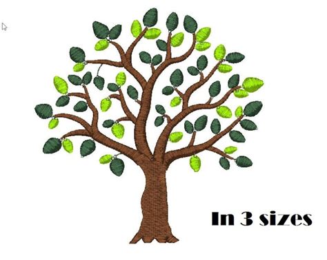 Tree Embroidery Design Instant Download 3 Sizes | Etsy Australia