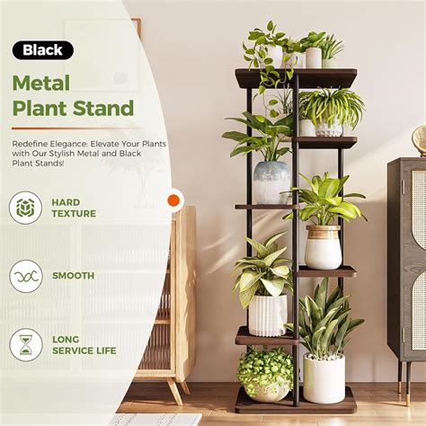 Bamworld Soporte Alto Para Plantas De Interior De Niveles Estante De