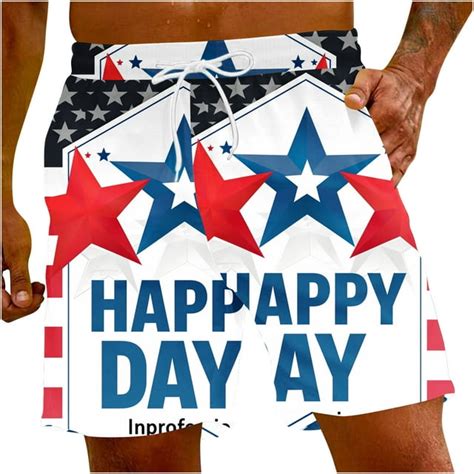 Xysaqa Mens Swim Trunks Swimsuit Mens Fashion American Usa Flag Swim