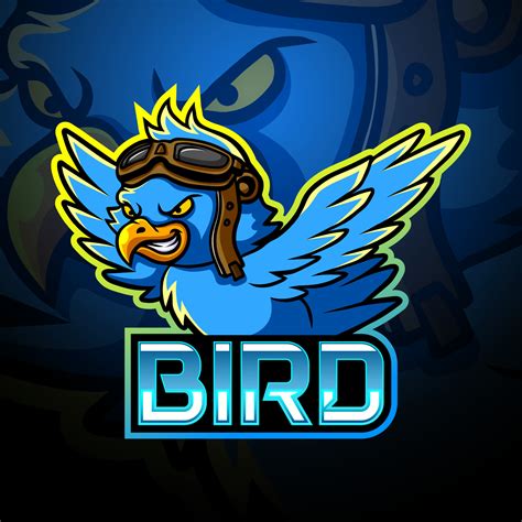 Blue bird mascot esport logo design 8076250 Vector Art at Vecteezy