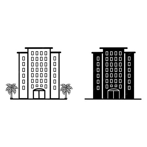 Premium Vector | Black and White Tourist Hotel Icon