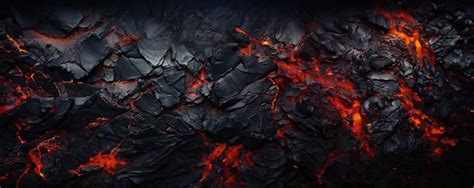 Premium AI Image Abstract Background Of Extinct Lava With Red Gaps