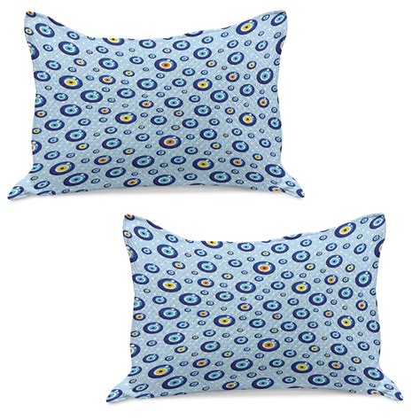 Evil Eye Knitted Quilt Pillowcover Set Of Traditional Protection On