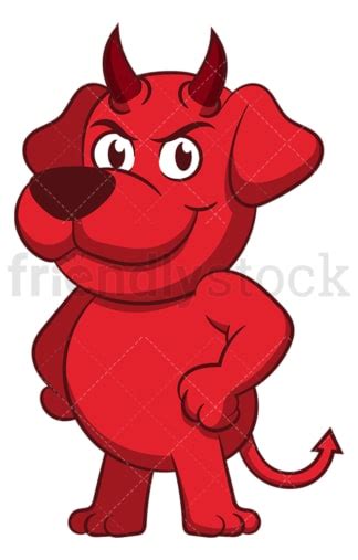 Devil Dog Cartoon Clipart Vector - FriendlyStock