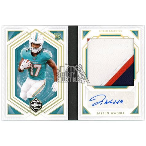 Jaylen Waddle 2021 Panini Limited Rookie Patch Autograph Booklet LRB