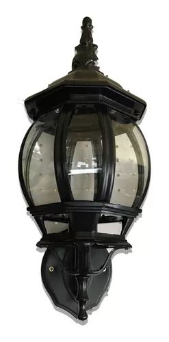 Farol Colonial Metal Y Vidrio Negro O Bronce L 40cm X A 18cm Cuotas