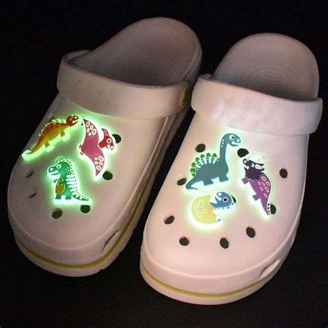 For Croc Jibz Pins Colorfully Dinosaur Noctilucous Diy Shoes Charm