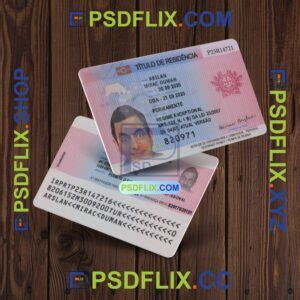 Lithuania Residence Permit Card PSD Template PSDFLIX