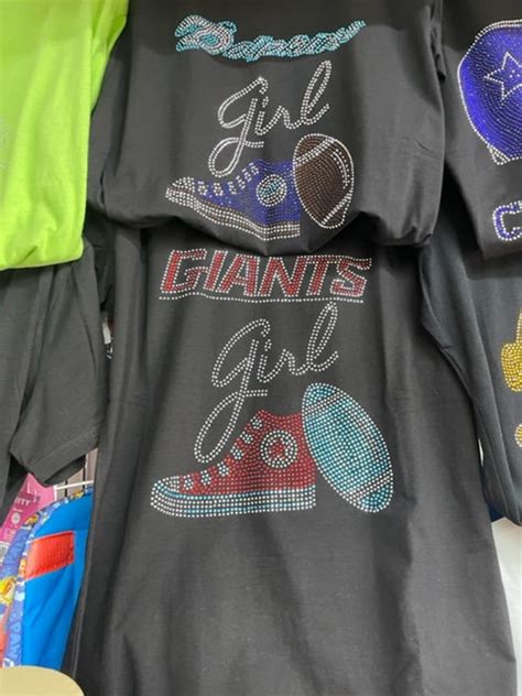 Rhinestone Football Team Tees Etsy