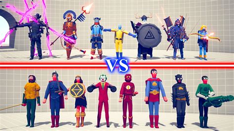 Hidden Units Team Vs Dc Comics Team Totally Accurate Battle Simulator